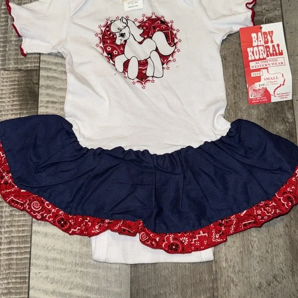 NWT Baby Korral White and Blue Unicorn Dress-size 12 months - Picture 4 of 8